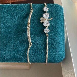 Bracelet Set (2) – Dainty CZ Clover & Bar Bracelet
